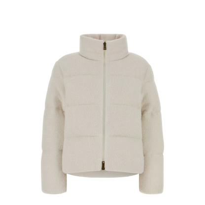 White Ivory Mornas Short Down Jacket