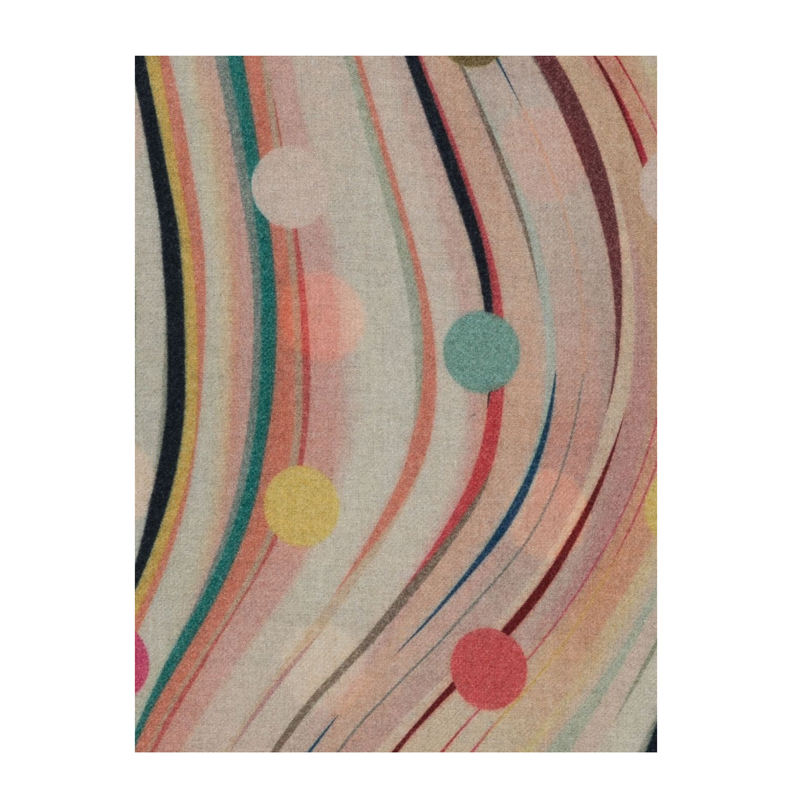 Swirl Pattern Multicolour Polka Dot Fringed Edge
