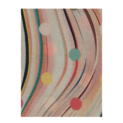 Swirl Pattern Multicolour Polka Dot Fringed Edge