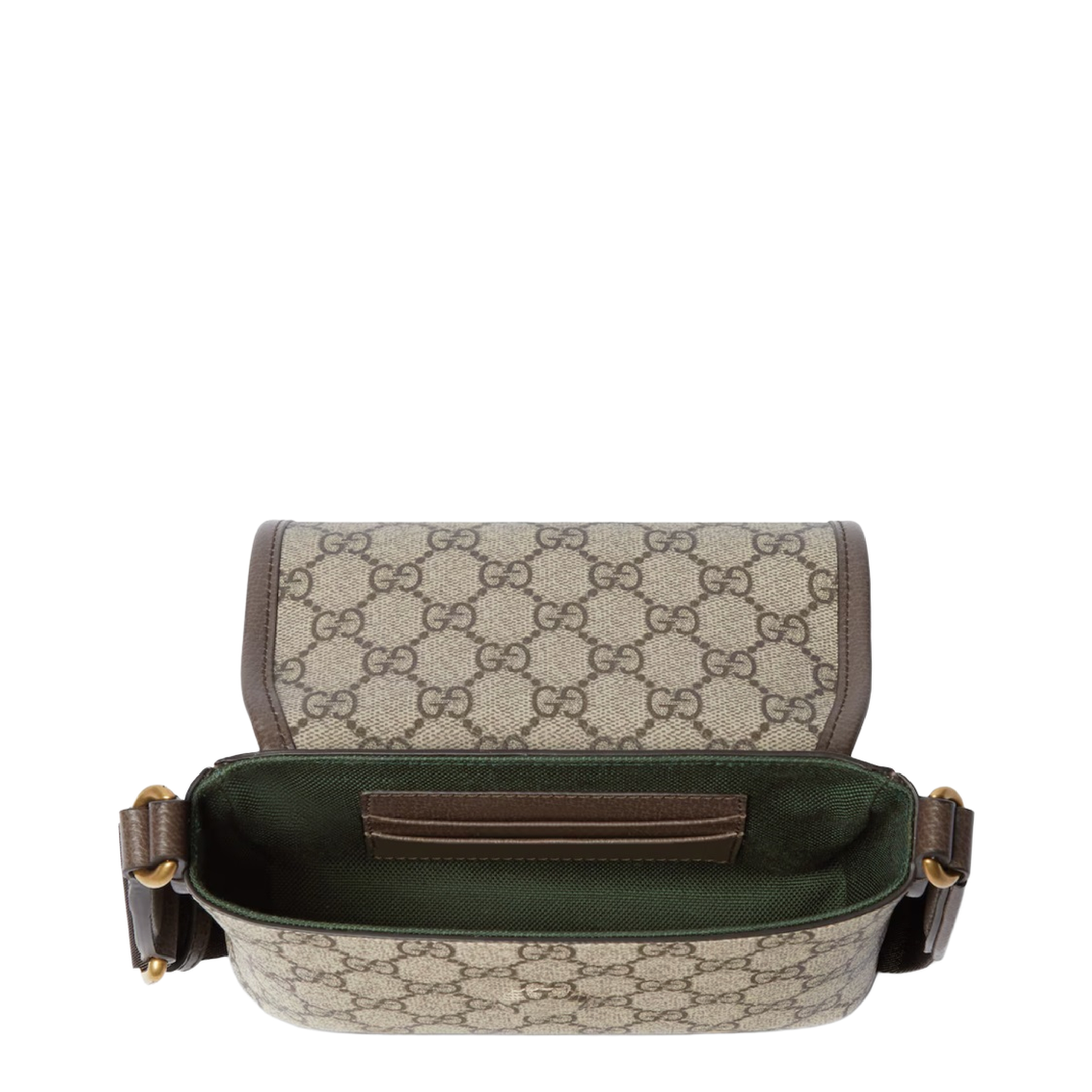 Ophidia Mini Bag Coated Fabric Crossbody - Beige/Dark Brown