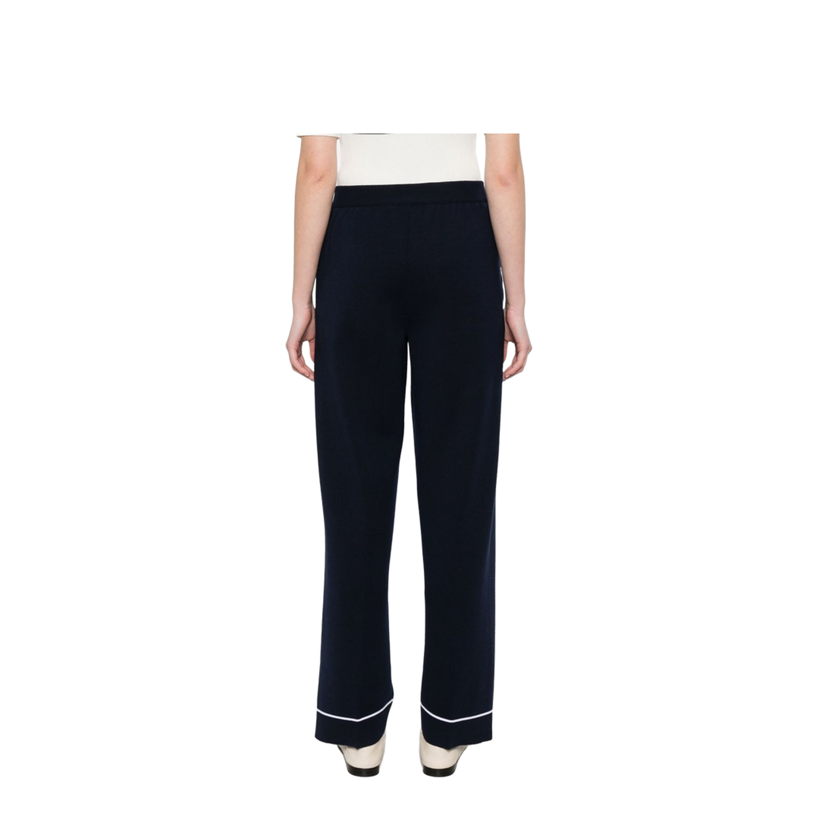 Wool Trousers with Stitching on the Legs