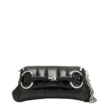 Horsebit Chain Small Black Bag