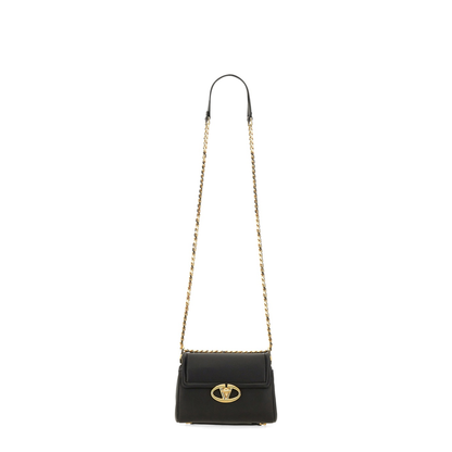 VLogo Leather Shoulder Bag Black