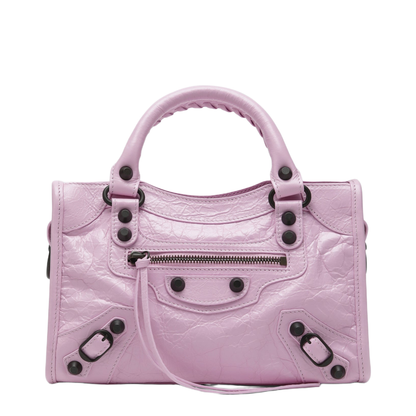 Le City Mini Arena Lambskin Top-Handle Bag - Bubbly Pink