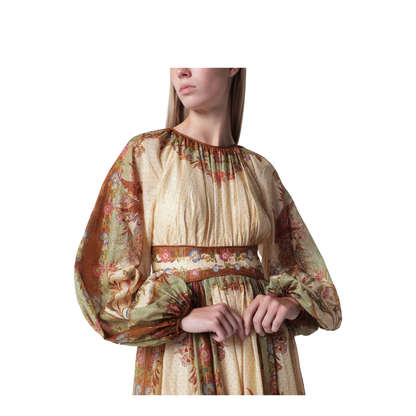 MAYFEYR - Zimmermann - Cream Cotton And Silk Indra Maxi Dress - 5947DSS262COCK