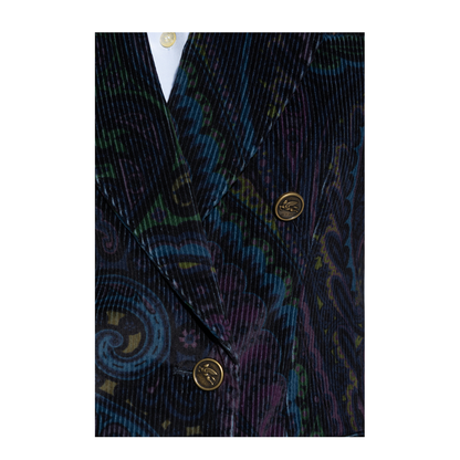 Corduroy Blazer with Decorative Pattern