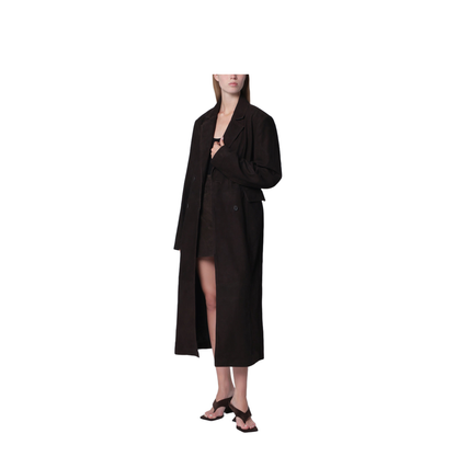MAYFEYR - Rotate - Dark Brown Double-Breasted Suede Coat - 1165031111BCR22671111