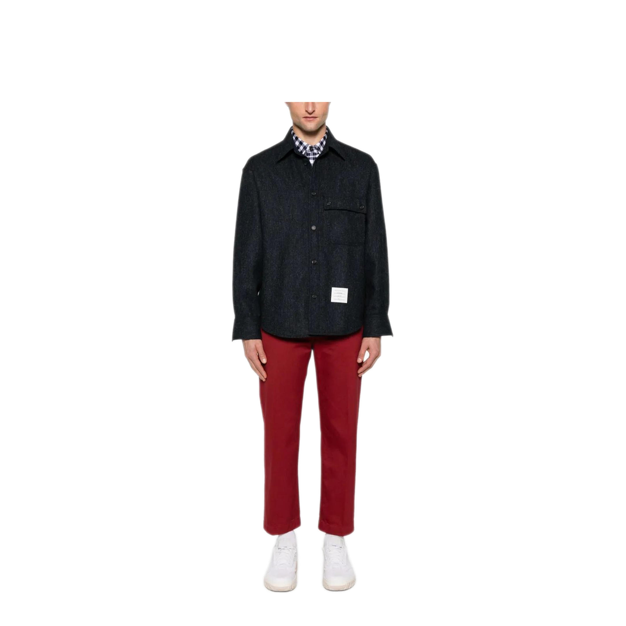 MAYFEYR - Thom Browne - Oversized Pc Shirt With Double Needle In Solid Donegal Tweed - MWL420A05385415