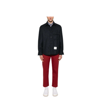 MAYFEYR - Thom Browne - Oversized Pc Shirt With Double Needle In Solid Donegal Tweed - MWL420A05385415