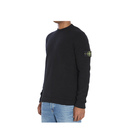 Crew Neck Sweater with Brushed Texture
