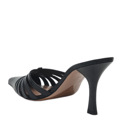 MAYFEYR - Paris Texas - Black Leather Mule Nadia - PXNL02XSHPTBLK