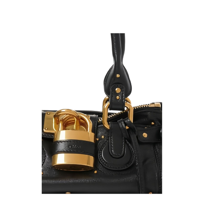 Paddington Small Buffalo Leather Shoulder Bag - Black