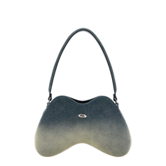 Double-D Medium Solarised Denim Shoulder Bag - Blue