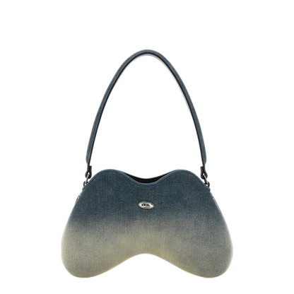 Double-D Medium Solarised Denim Shoulder Bag - Blue