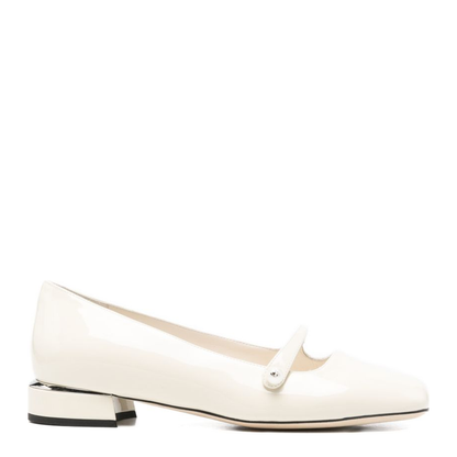 MAYFEYR - Jimmy Choo - Flat Shoes White - ELISABALLERINAPATLATTE