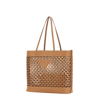 Sand Leather Shopping Bag