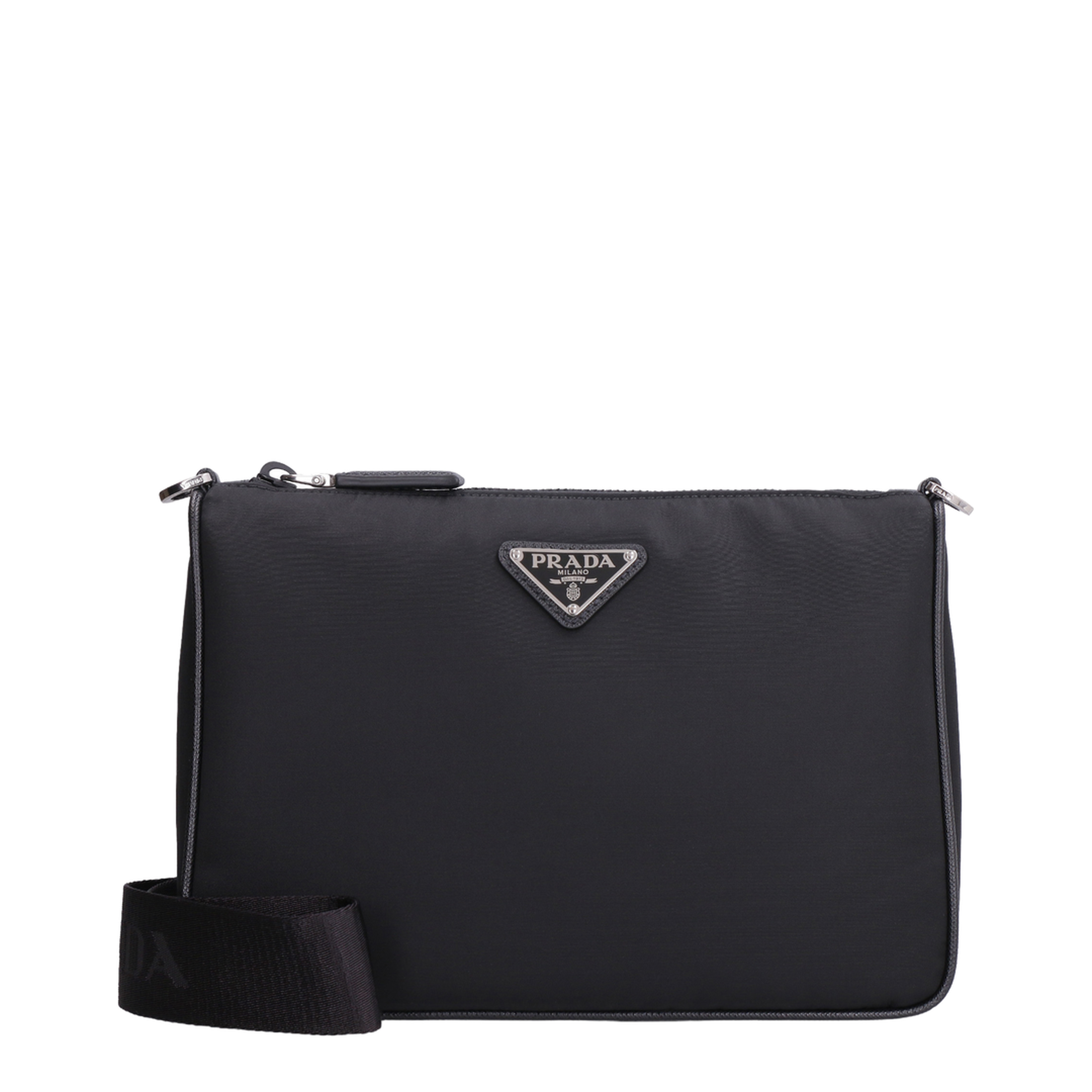 Logo Plaque Zipped Messenger Bag