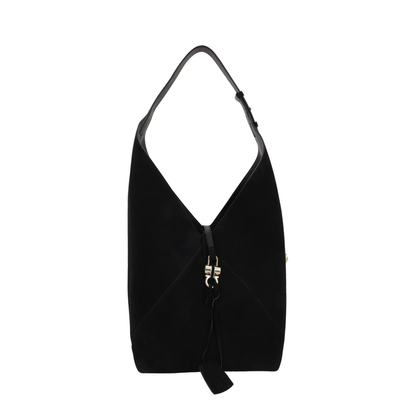 Hobo Bag in Black Suede