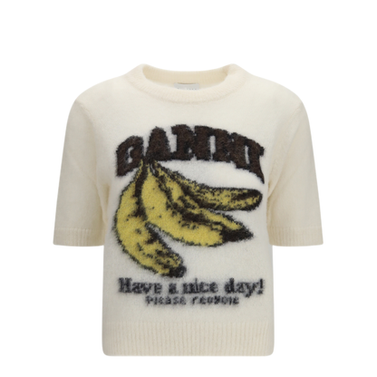 MAYFEYR - Ganni - Alpaca Graphic Knit T Shirt - A1070093
