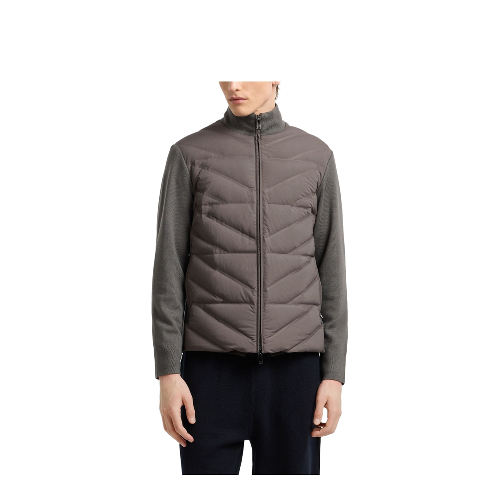 Travel Essentials Two-Piece Effect Full-Zip Down Jacket