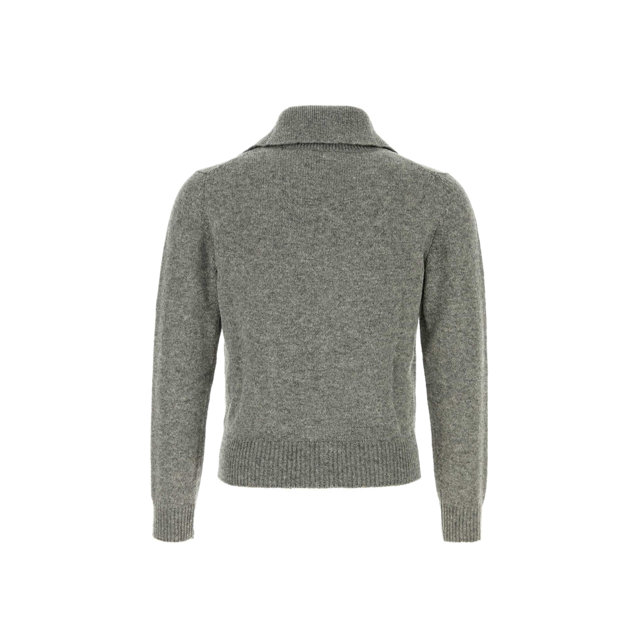 Grey Wool Blend Cardigan
