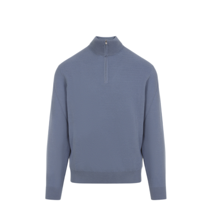 MAYFEYR - RALPH LAUREN PURPLE LABEL - Soft Blue Wool Pullover - 790965745007SOFT