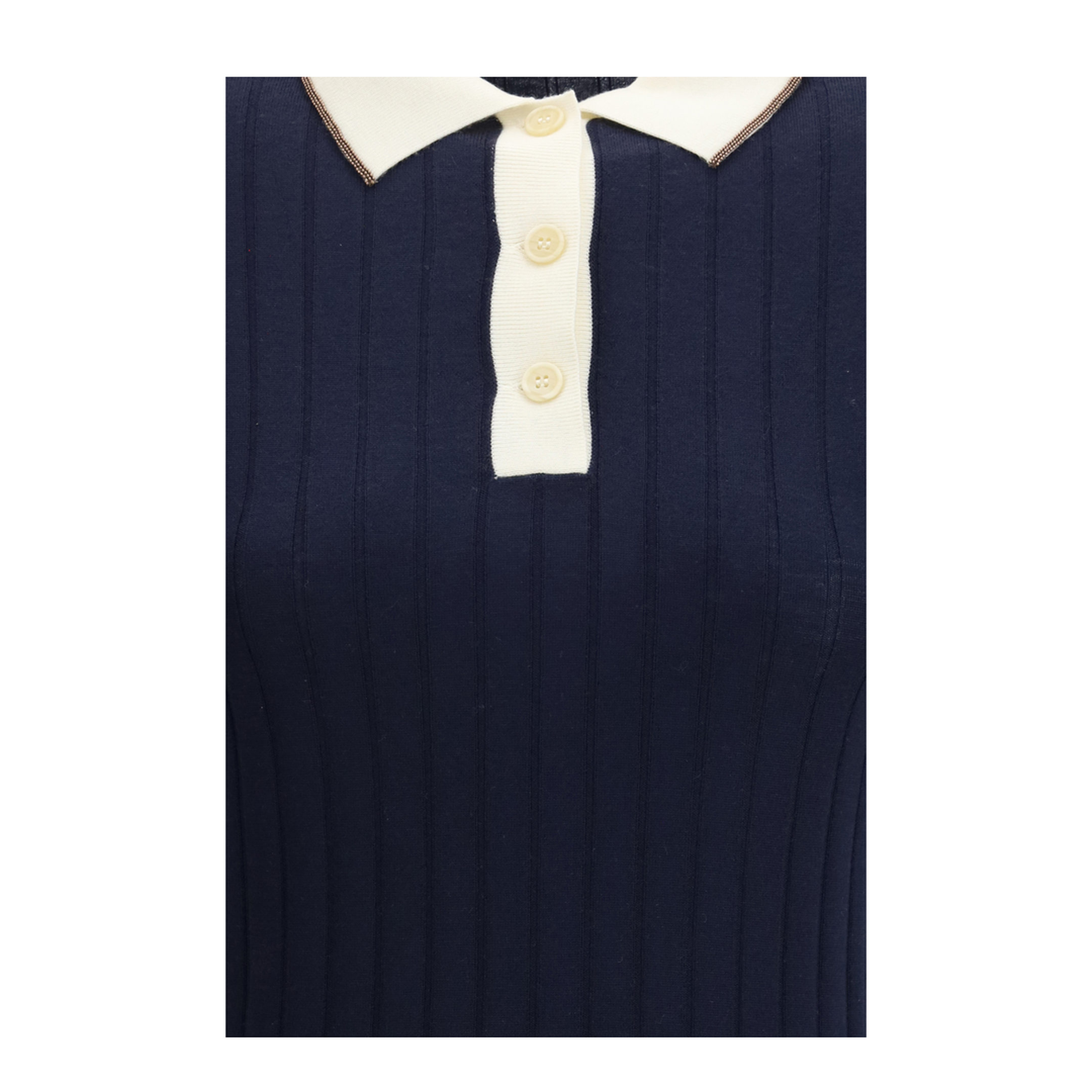 MAYFEYR - Brunello Cucinelli - Short Sleeve Polo In Virgin Wool And Cashmere With Accessory Detail - M14817205