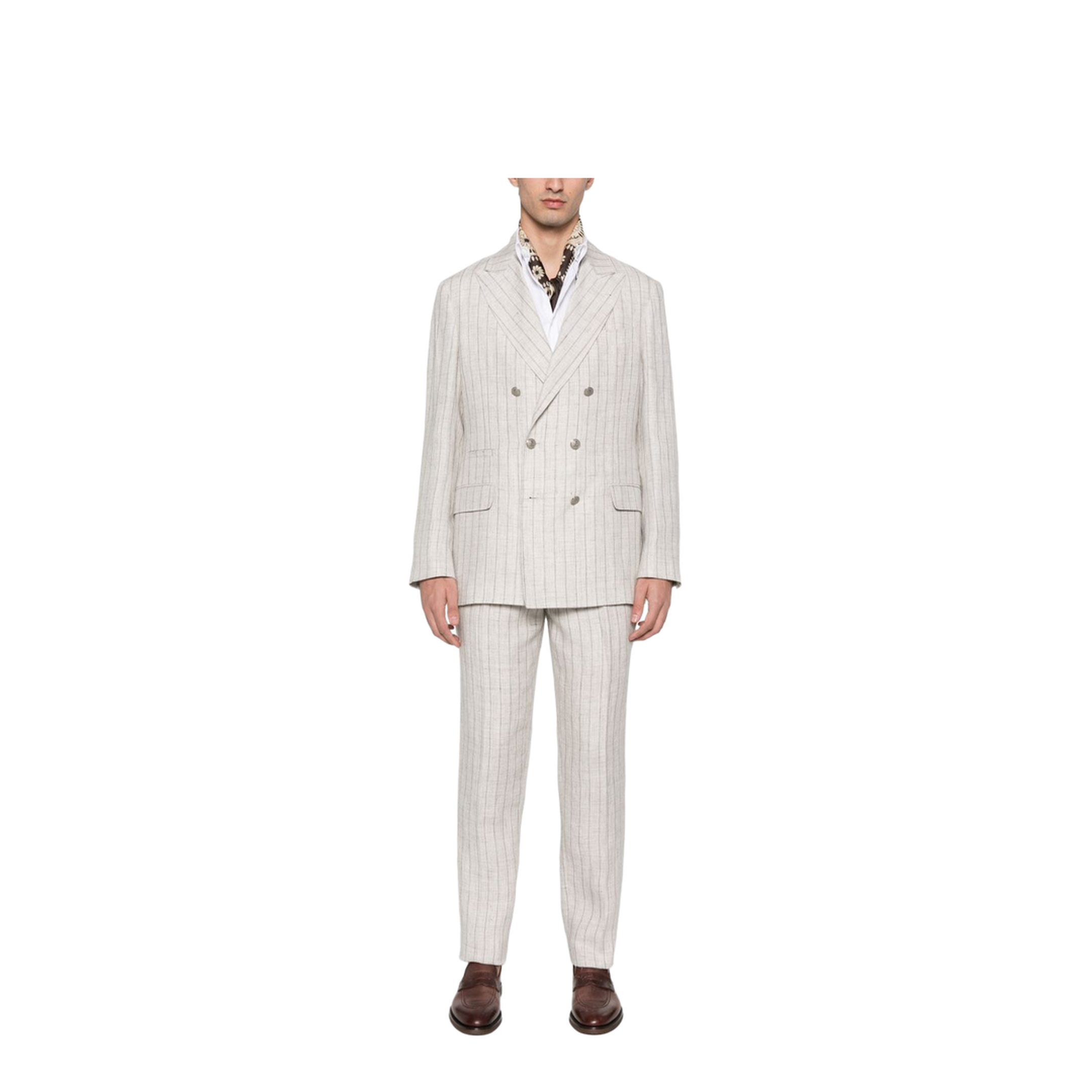 Linen Double-breasted Suit