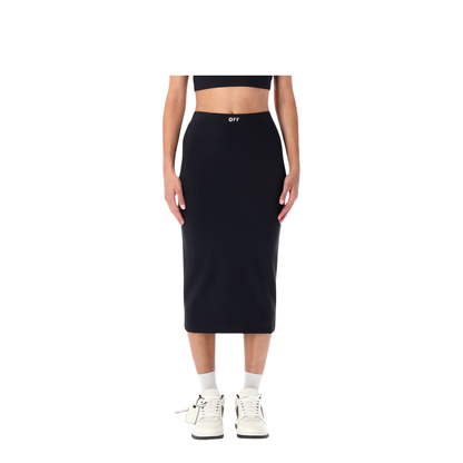 Sleek Midi Skirt in Black-White