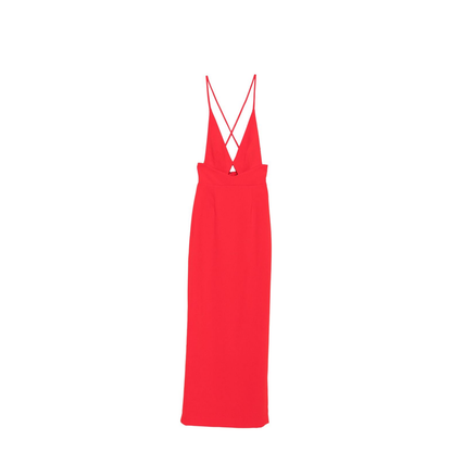 Cross-Back Straps Maxi Dress V-Neck
