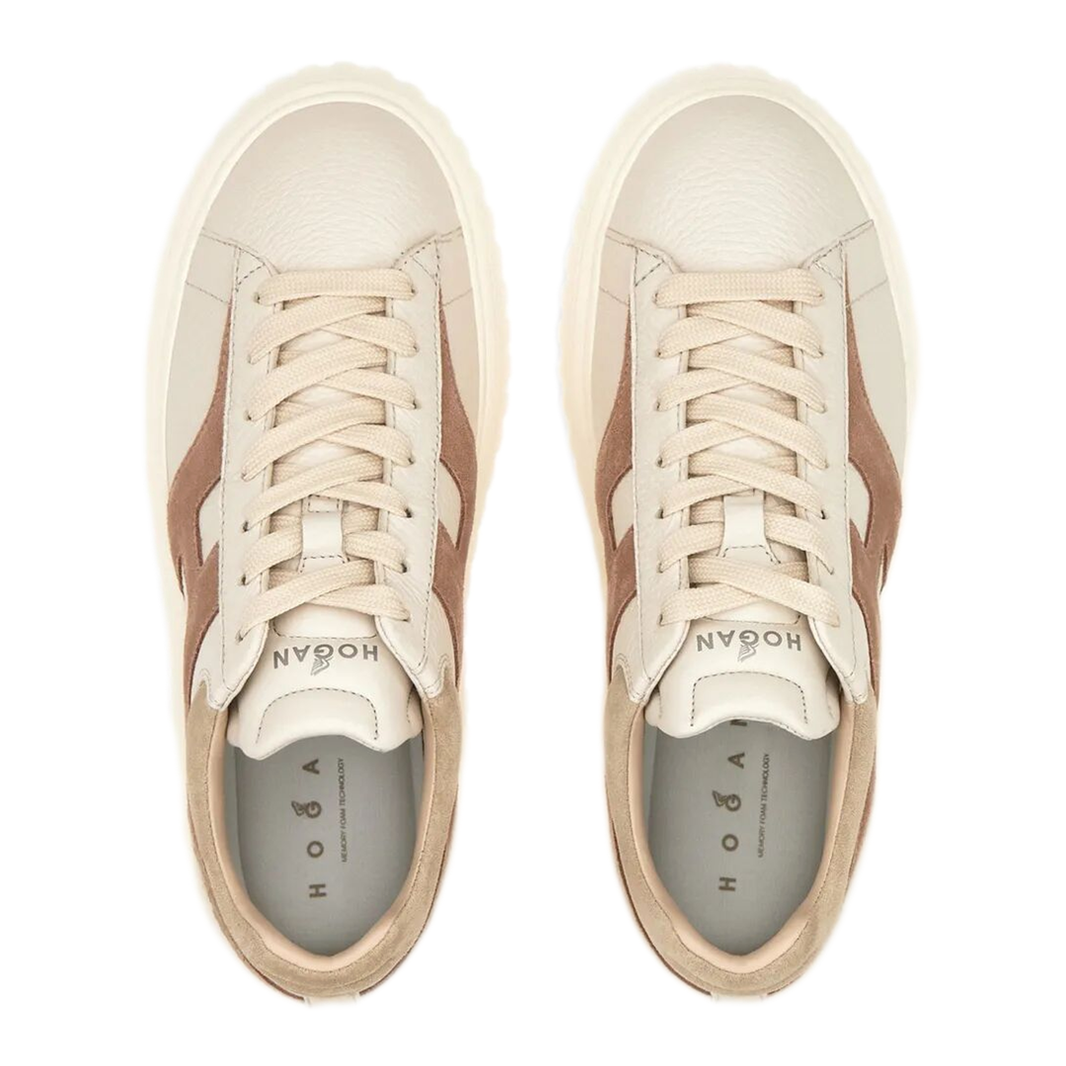 MAYFEYR - Hogan - H-Stripes Leather And Suede Sneakers - HXW6450FE91UXI