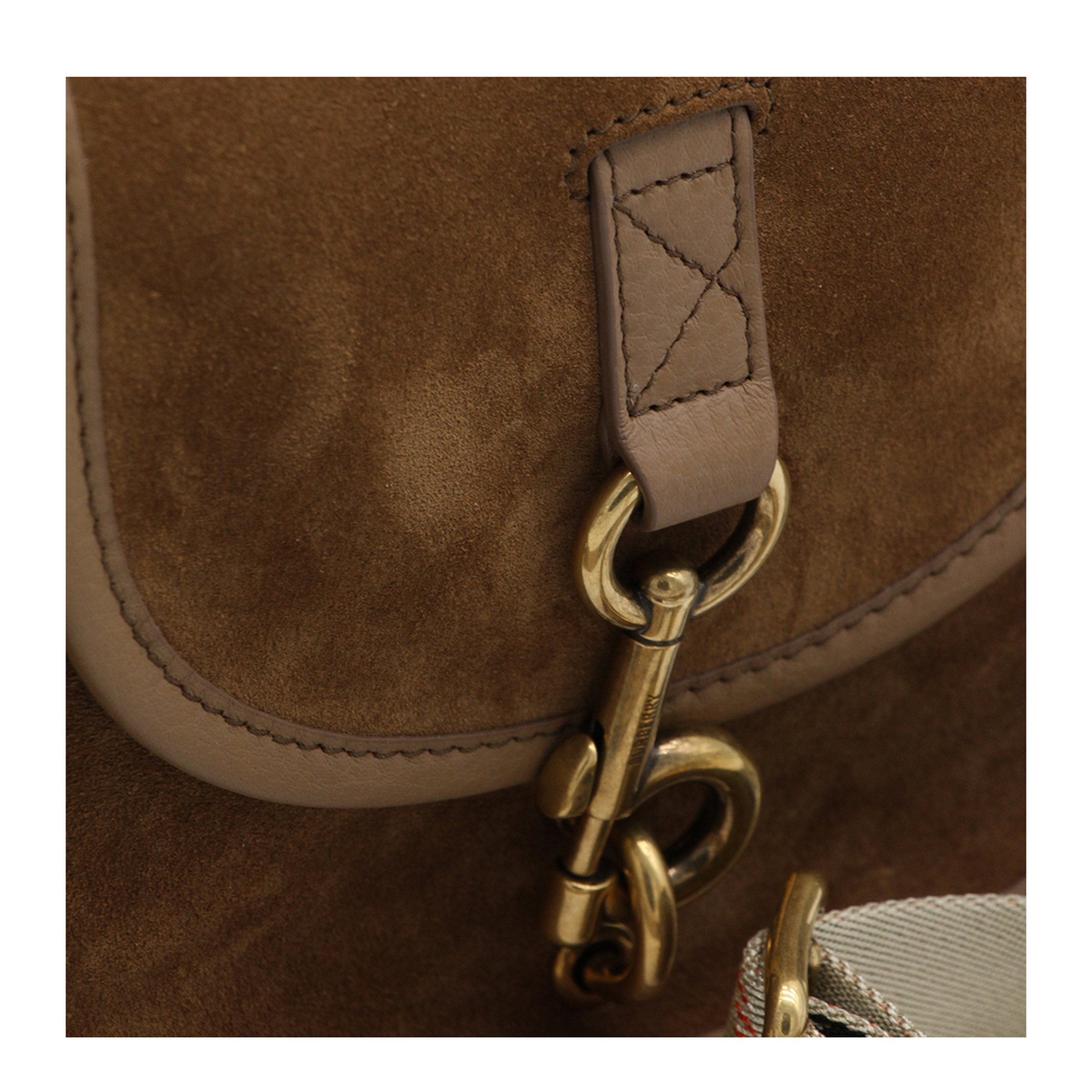 Mini B Clip Suede Messenger Bag - Hazel Brown