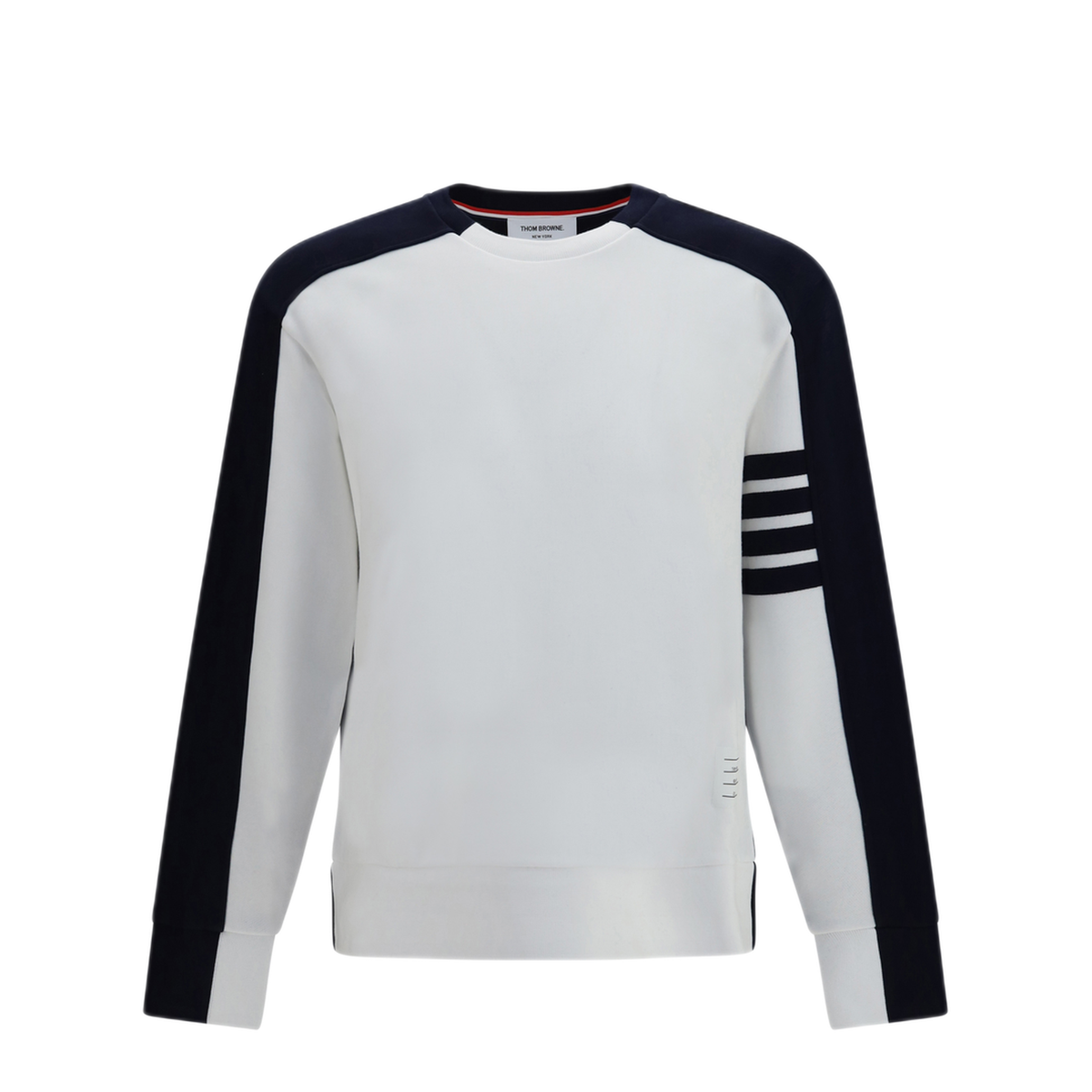 MAYFEYR - Thom Browne - Colorblock Crewneck Sweatshirt With 4 Bar Detail - MJT580A00535