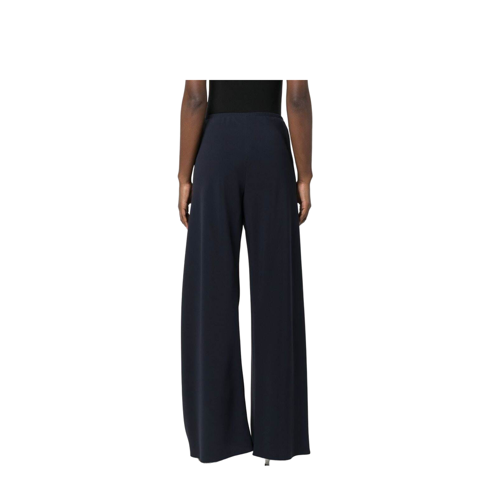 Navy Blue Cady Gala Wide-Leg Pant