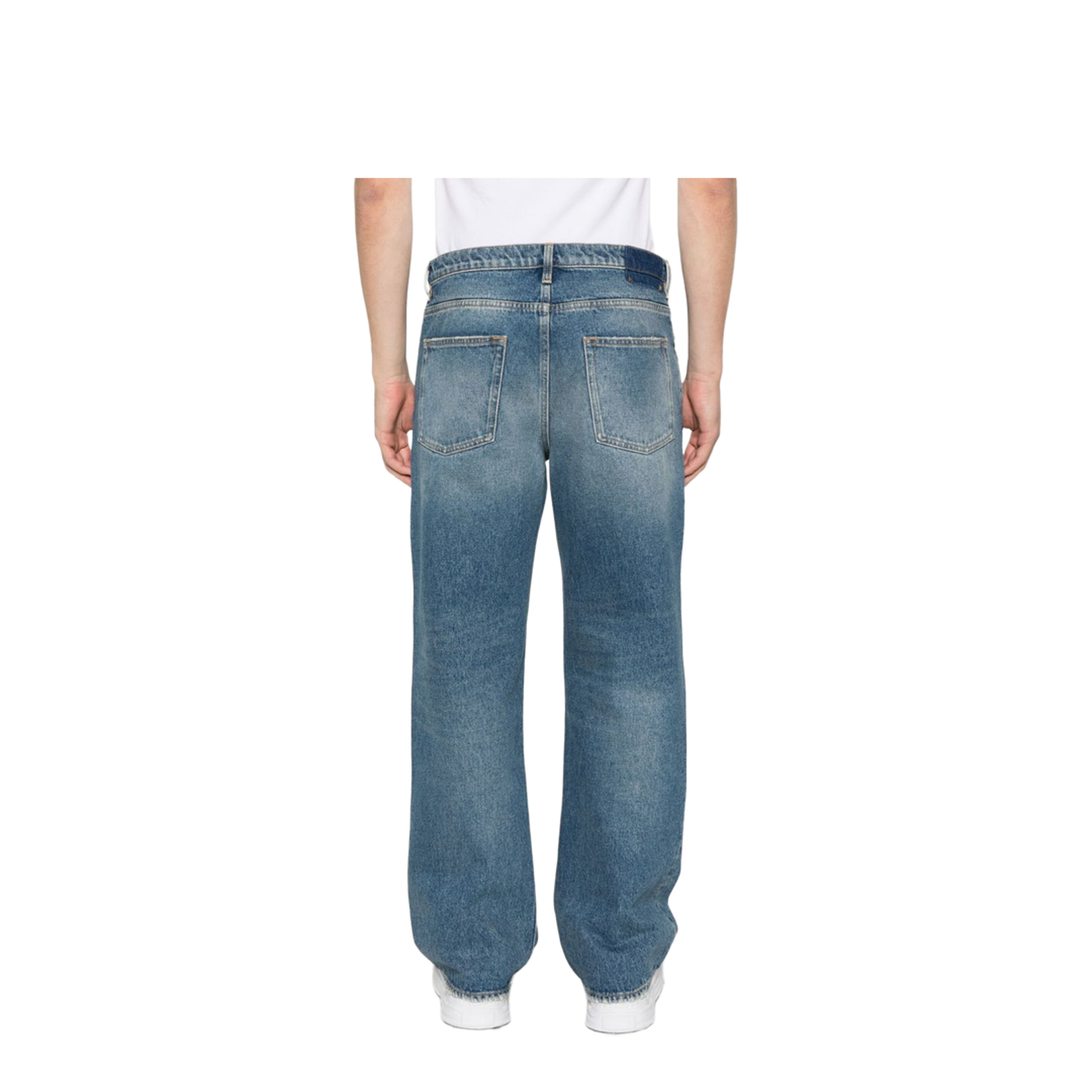 Blue Medium Wash Loose Jeans