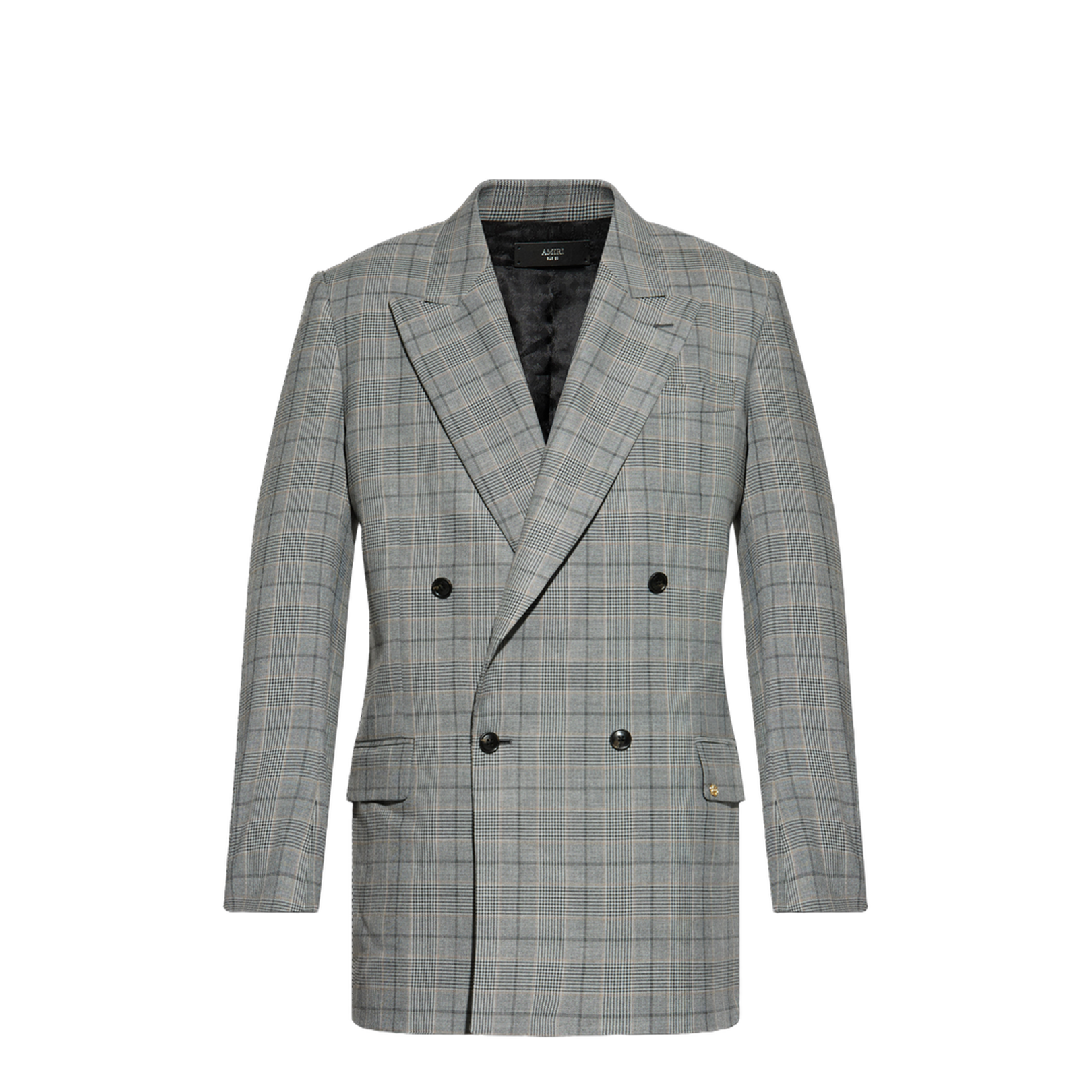 Double-breasted blazer with a check pattern