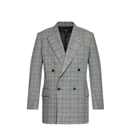 Double-breasted blazer with a check pattern