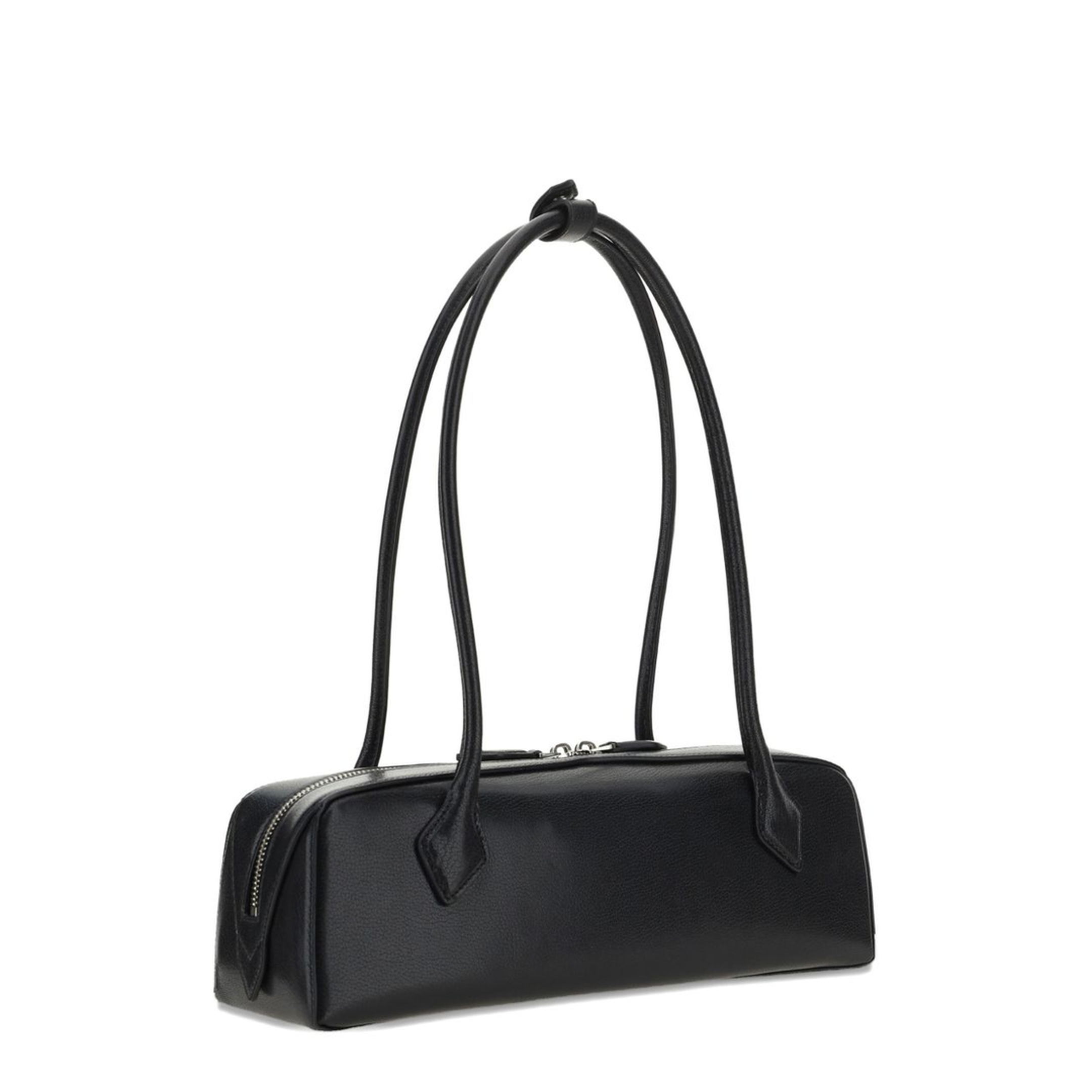 Le Teckel Medium Goatskin Shoulder Bag - Black