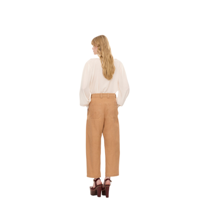 Barrel-Leg Pants In Cotton Canvas
