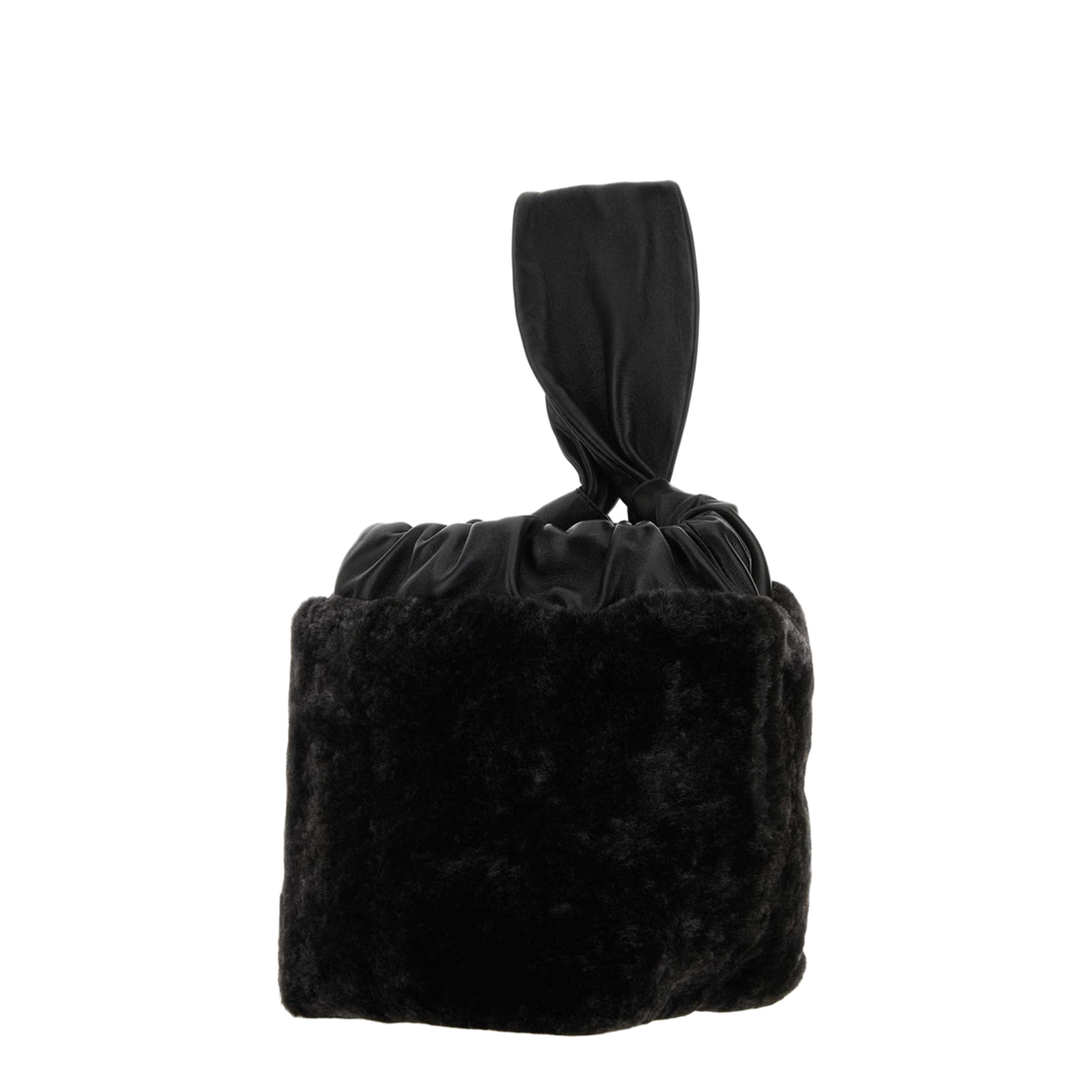 Black Shearling Clutch