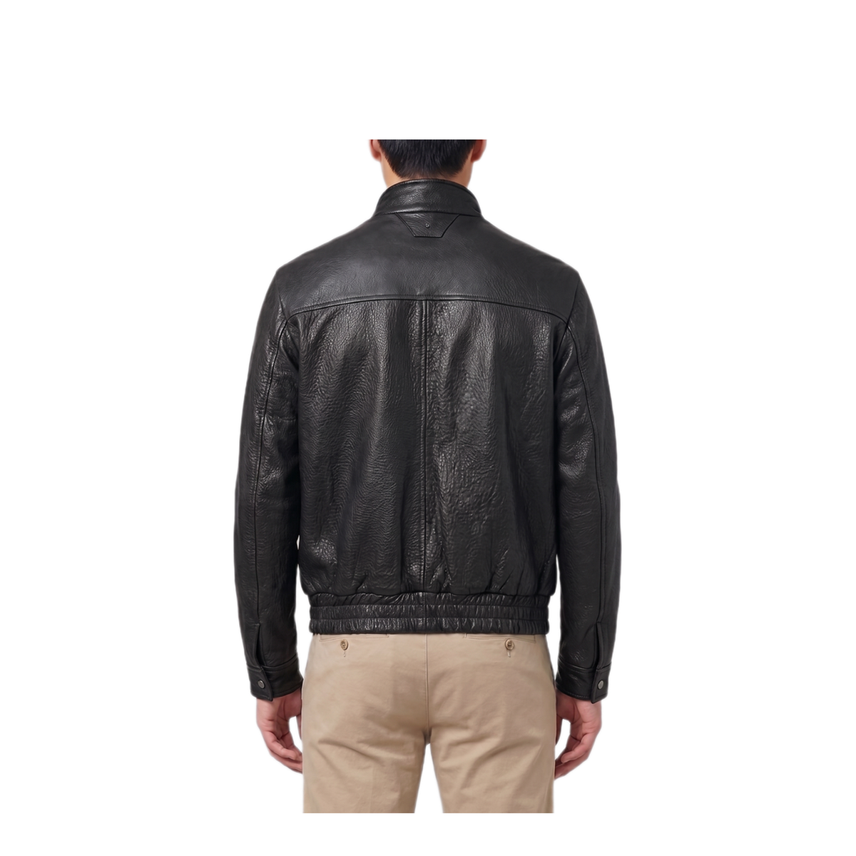 MAYFEYR - Salvatore Santoro - Black Hammered Leather Bomber Jacket - 51530BLACK