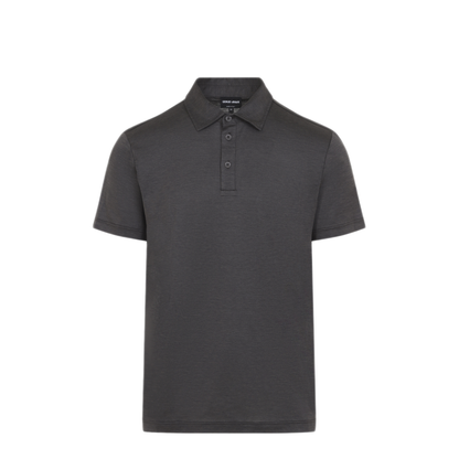 MAYFEYR - GIORGIO ARMANI - Brown Melang Cotton And Silk Polo - 3KSF74SJZHZO6002