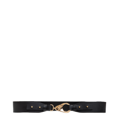 Leather Belt with Unique Gold Buckle