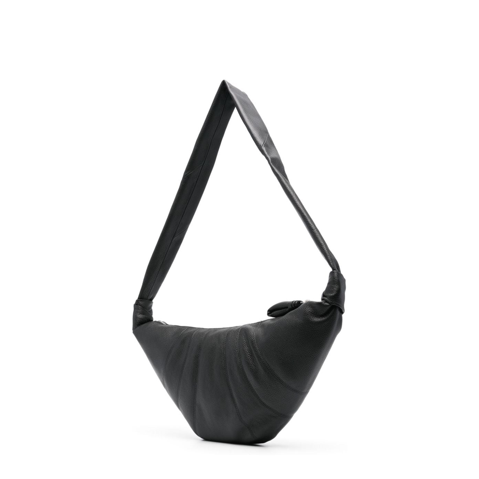 Fortune Croissant Bag Soft Grained Leather Black
