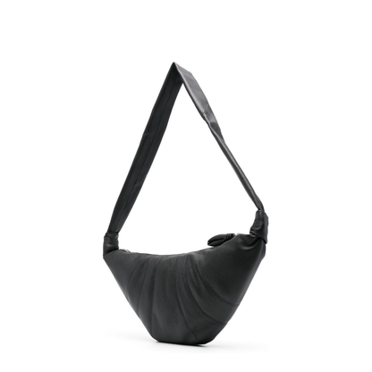 Fortune Croissant Bag Soft Grained Leather Black