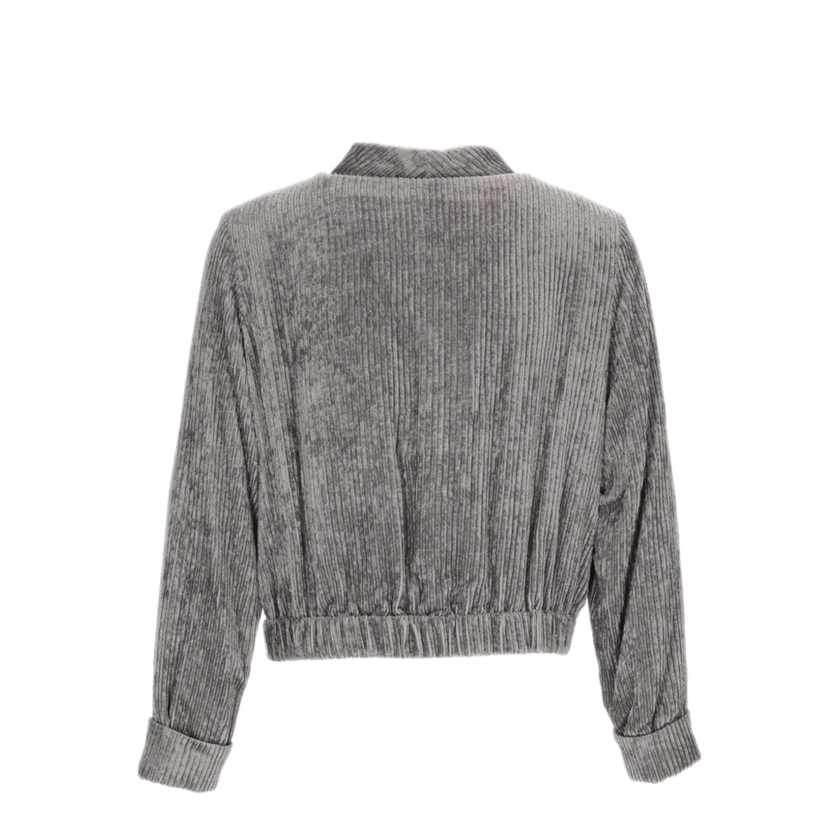 MAYFEYR - Emporio Armani - Grey Corduroy Effect Button Up Coat - EW004840TE21438F8189