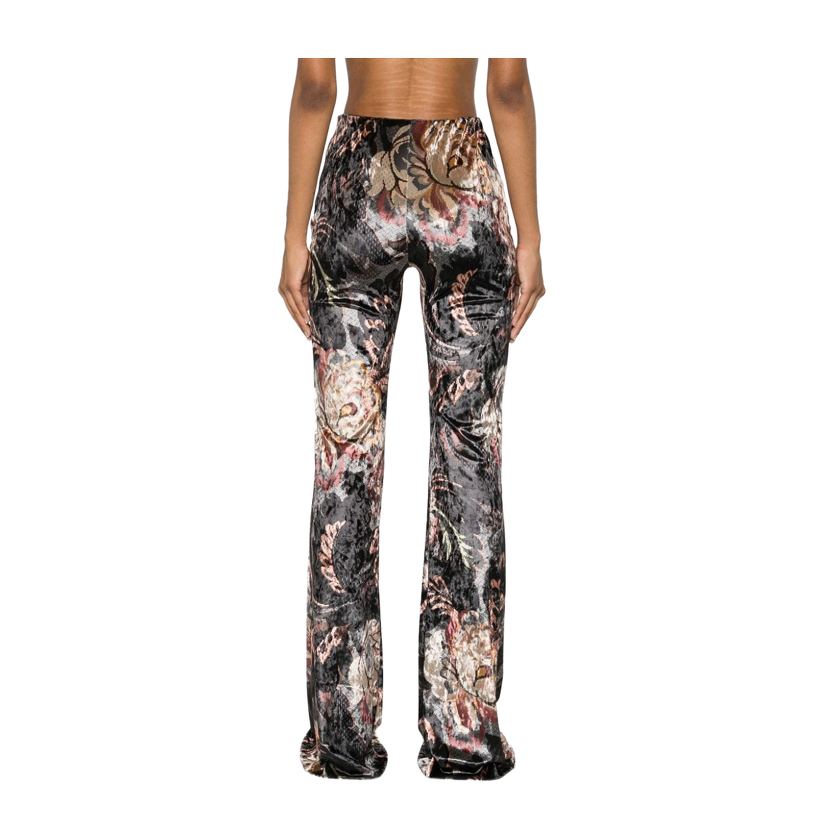 Floral Print Flared Trousers