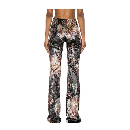 Floral Print Flared Trousers