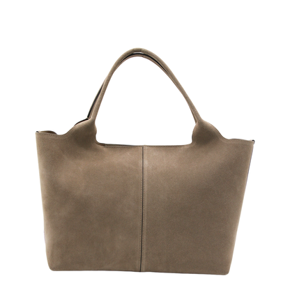 Medium Small Suede Shopping Bag - Beige