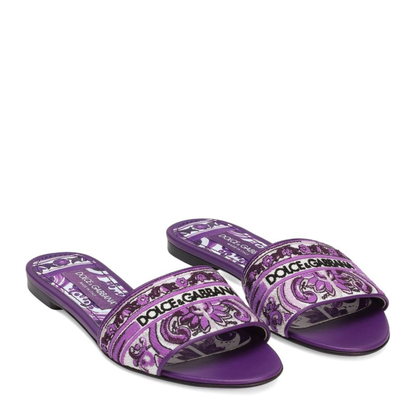 Embroidered Slides in Multicolor
